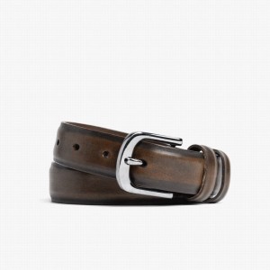 Black Coffee Thursday Boots Refined Leather Men Belts | PLQ8414HP