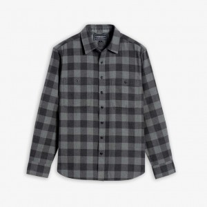 Black Grey Thursday Boots Buffalo Check Men Shirts | EHT6284TV