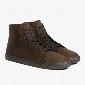 Brown Thursday Boots Premier Men High-Top Sneakers | YOM5155UC