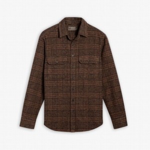 Brown Thursday Boots Summit Flannel Men Shirts | OZD9086CS