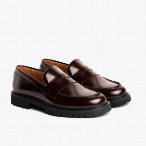 Burgundy Thursday Boots Penny Women Loafers | VMN116JD