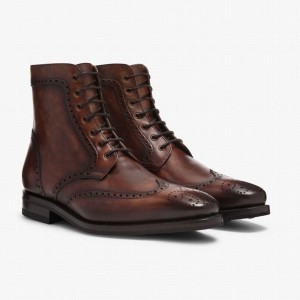 Chocolate Thursday Boots Wingtip Men Lace Up Boots | UJX2327RG