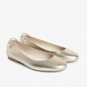 Gold Thursday Boots Scrunch Women Ballet Flats | LCD928MY