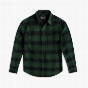 Green Thursday Boots Summit Flannel Men Shirts | ZCV346JB