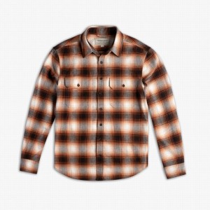 Orange Thursday Boots Summit Flannel Men Shirts | PHW3945RN