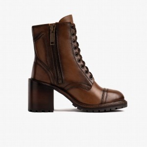 Walnut Thursday Boots Rebel Women Lace Up Boots | ILW468LJ