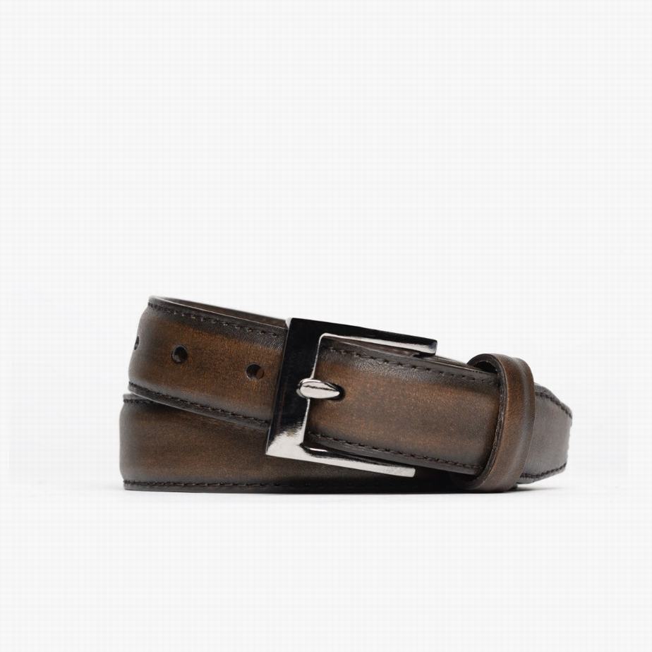 Black Coffee Thursday Boots Classic Leather Men Belts | WIM99100XQ