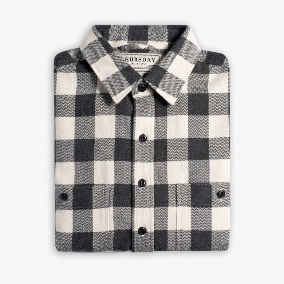 Black Cream Thursday Boots Buffalo Check Men Shirts | BLP9035TG