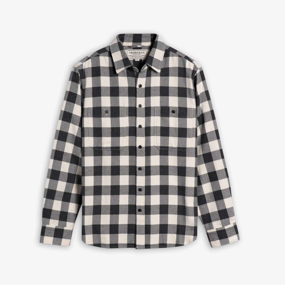 Black Cream Thursday Boots Buffalo Check Men Shirts | BLP9035TG