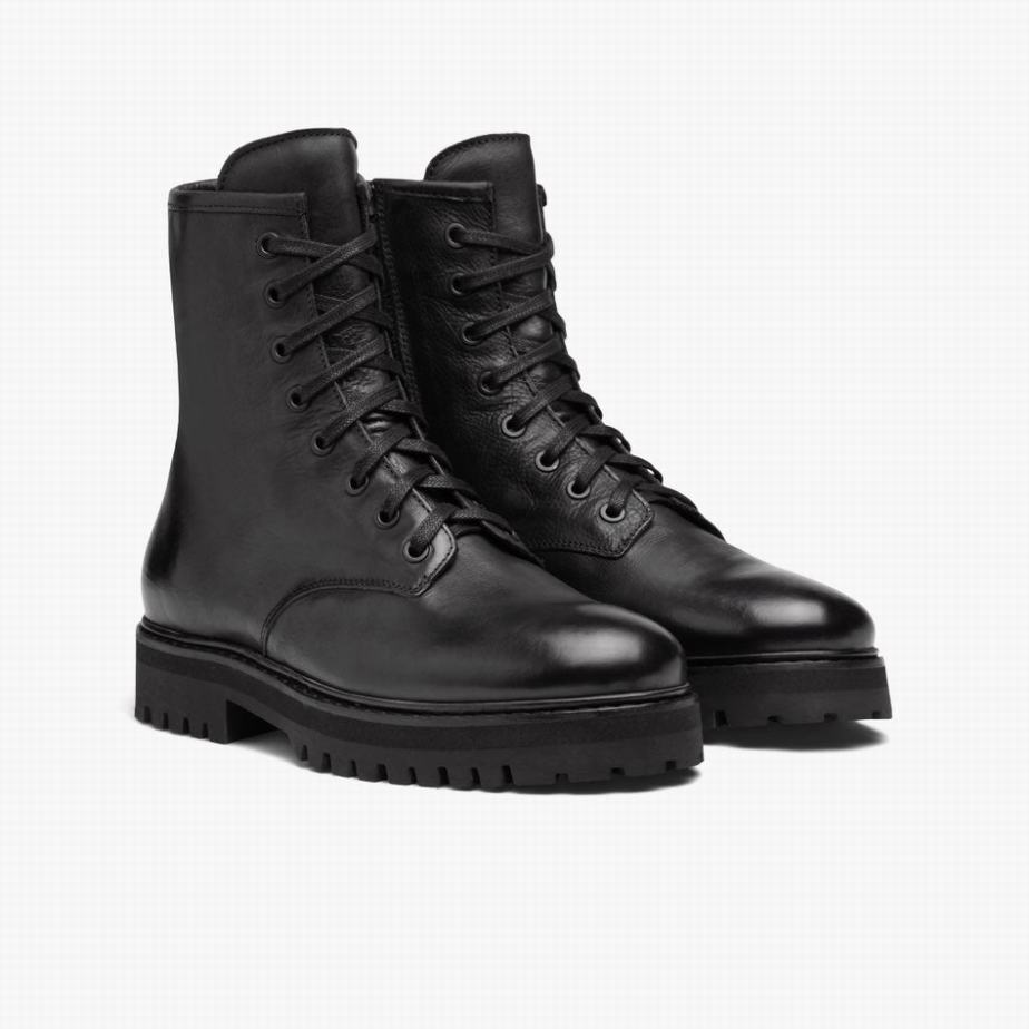 Black Thursday Boots Combat Women Lace Up Boots | QIC10044HG