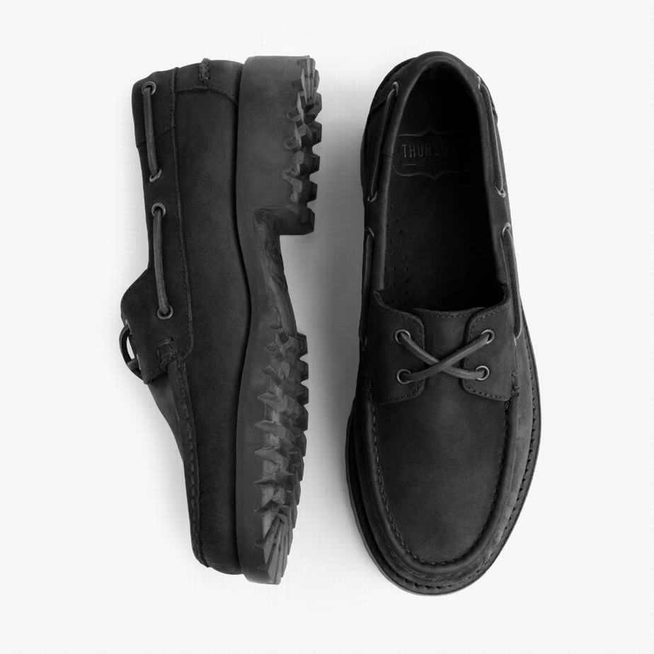 Black Thursday Boots Handsewn Men Loafers | WJK9287FJ