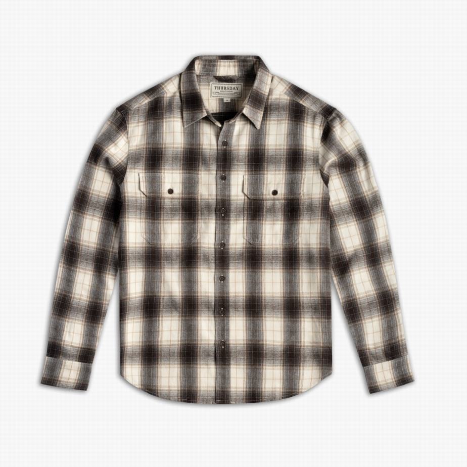 Black Thursday Boots Summit Flannel Men Shirts | RZO3847JY