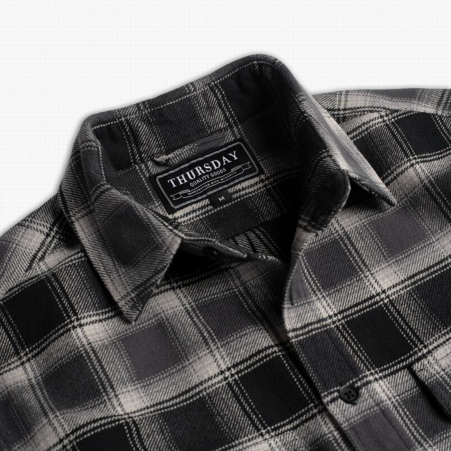 Black Thursday Boots Summit Flannel Men Shirts | RWU6120UC