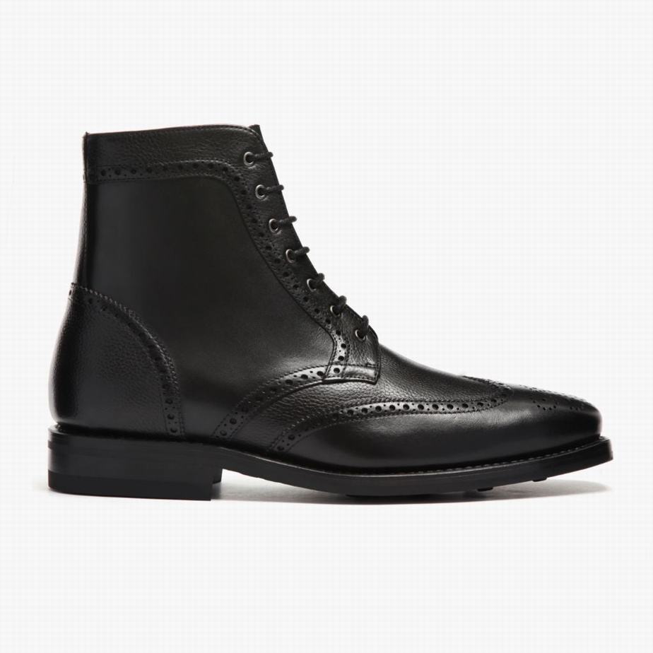 Black Thursday Boots Wingtip Men Lace Up Boots | HWB1068HC