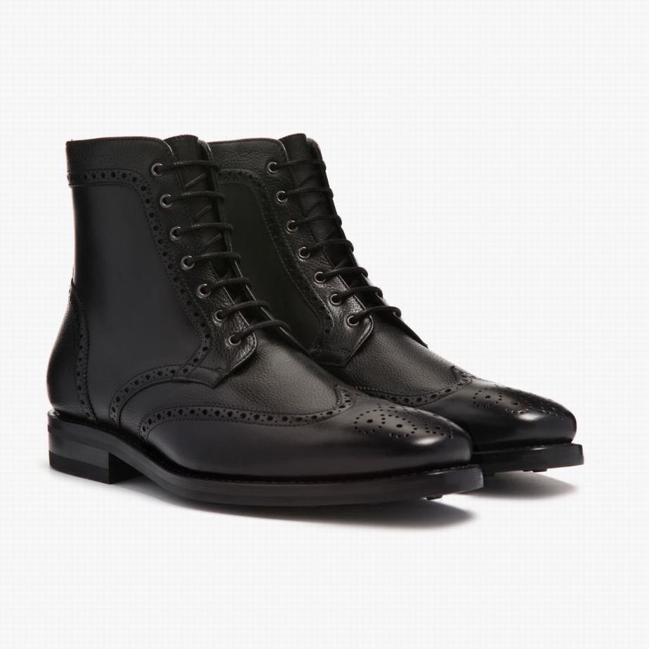 Black Thursday Boots Wingtip Men Lace Up Boots | HWB1068HC