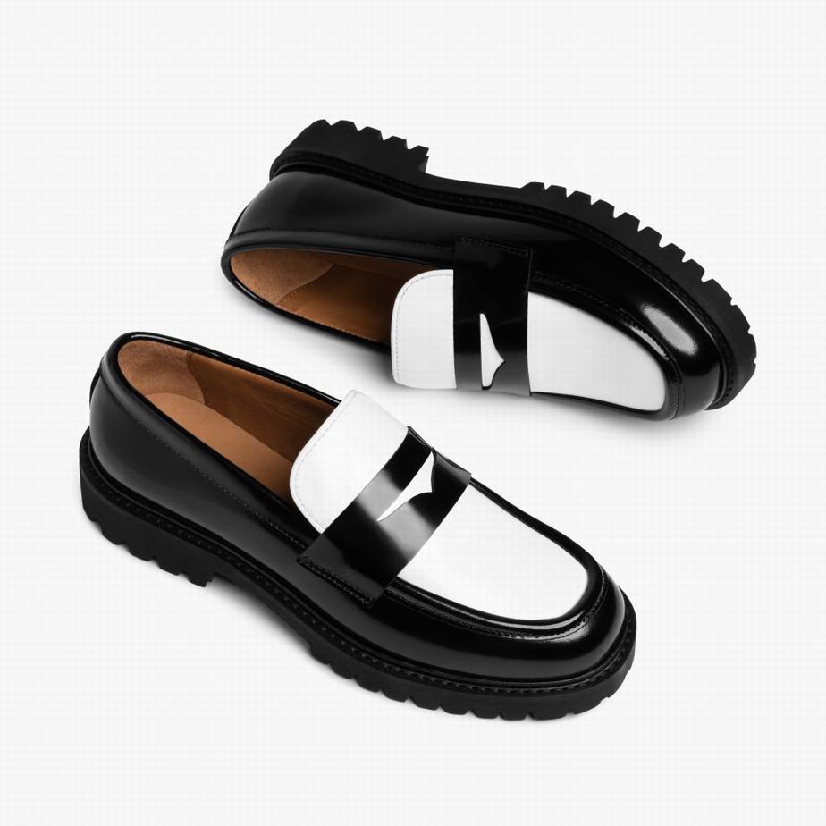 Black White Thursday Boots Penny Women Loafers | DQR2596UQ