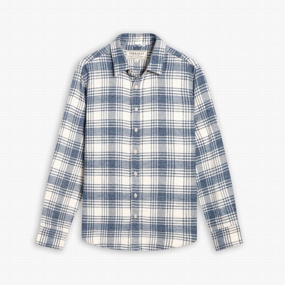 Blue Thursday Boots Forever Flannel Men Shirts | DRA3973DX