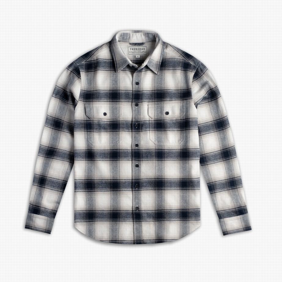 Blue Thursday Boots Summit Flannel Men Shirts | MKN6410UV