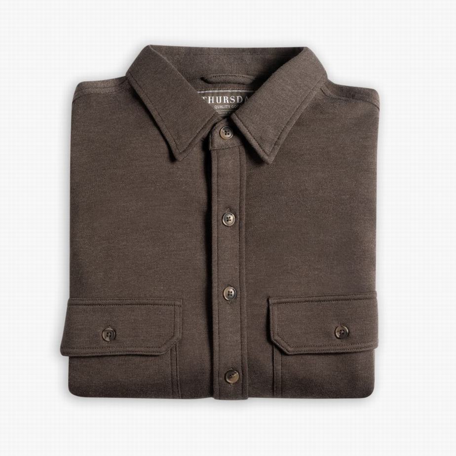 Brown Thursday Boots Everyday Button-Down Men Shirts | ZEE1855KA