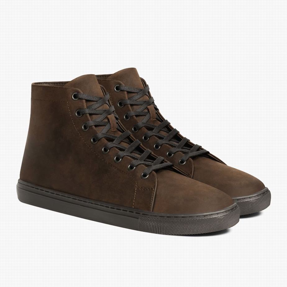 Brown Thursday Boots Premier Men High-Top Sneakers | YOM5155UC