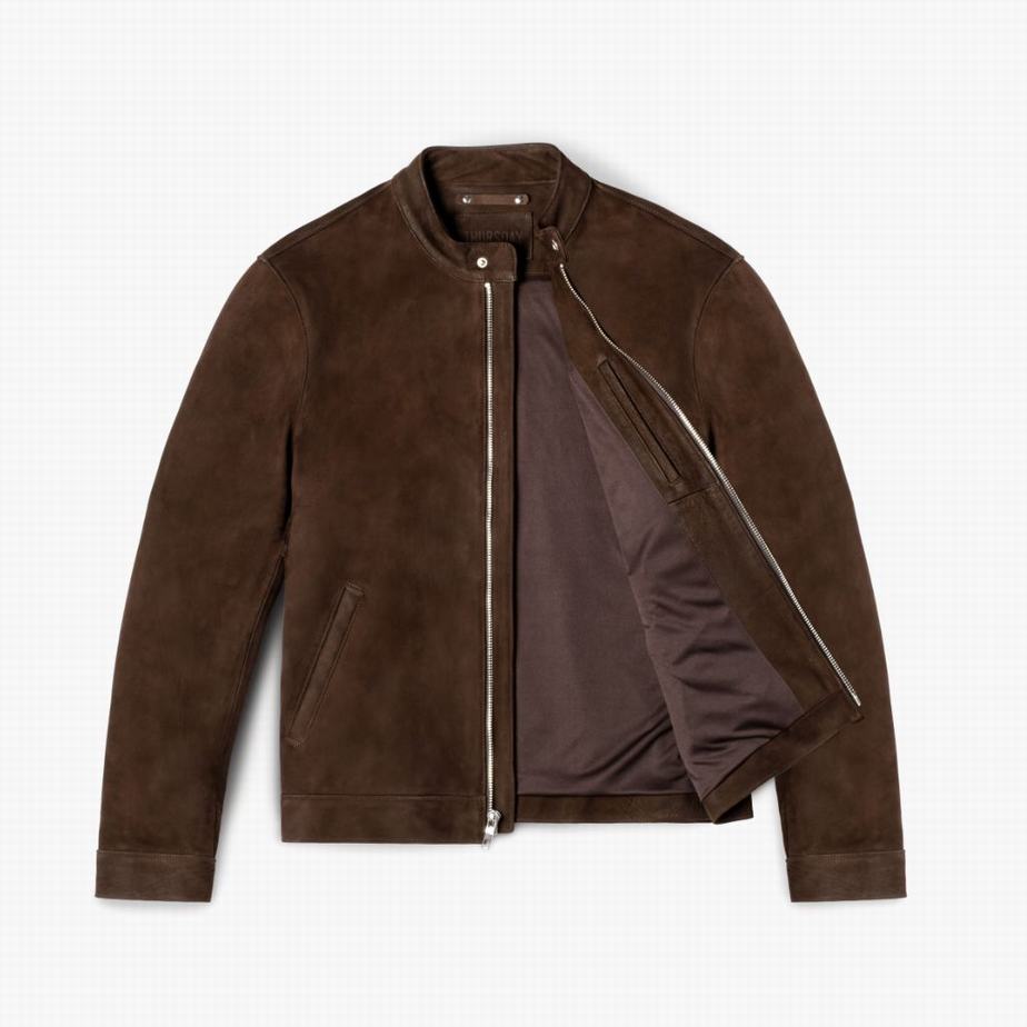 Brown Thursday Boots Racer Men Jackets | YSD1725AV