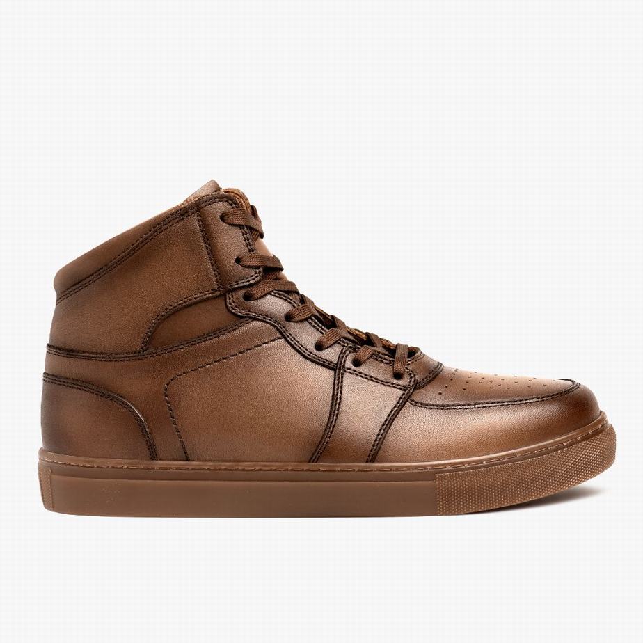 Brown Thursday Boots Showtime Men High-Top Sneakers | UXW1699OI