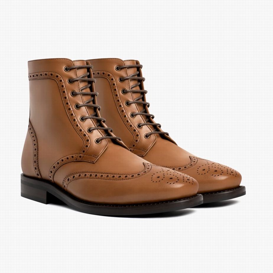 Brown Thursday Boots Wingtip Men Lace Up Boots | MKS5570HZ