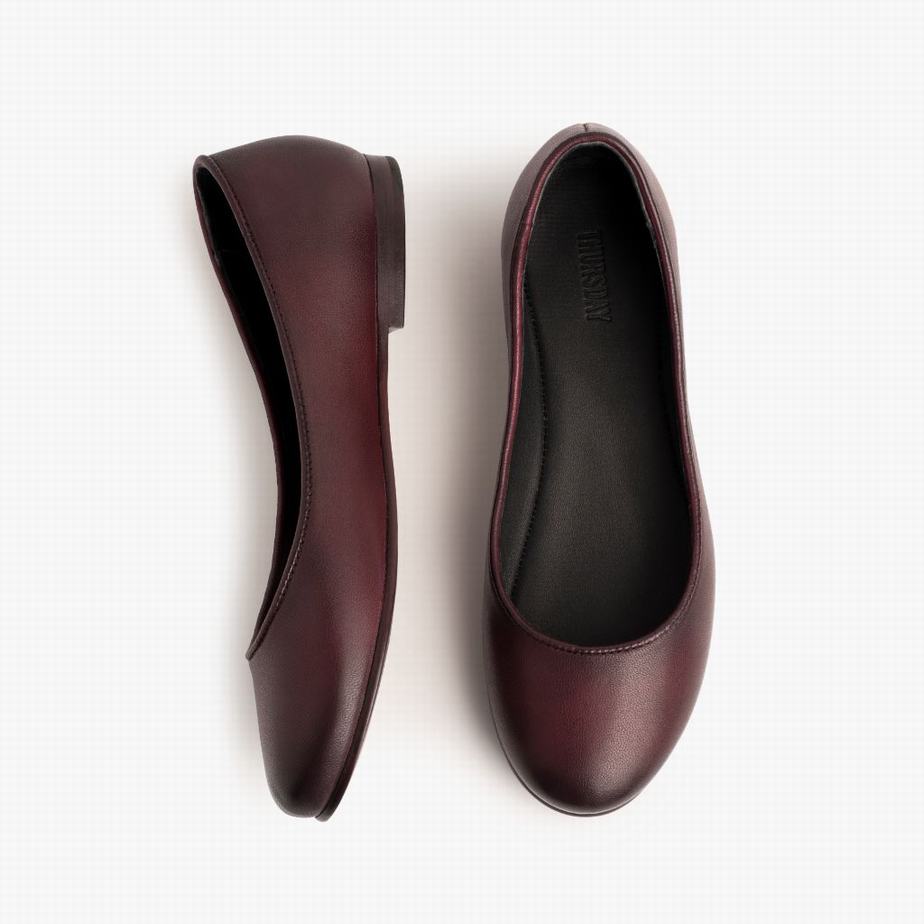 Burgundy Thursday Boots Feliz Women Ballet Flats | LQR7486BQ