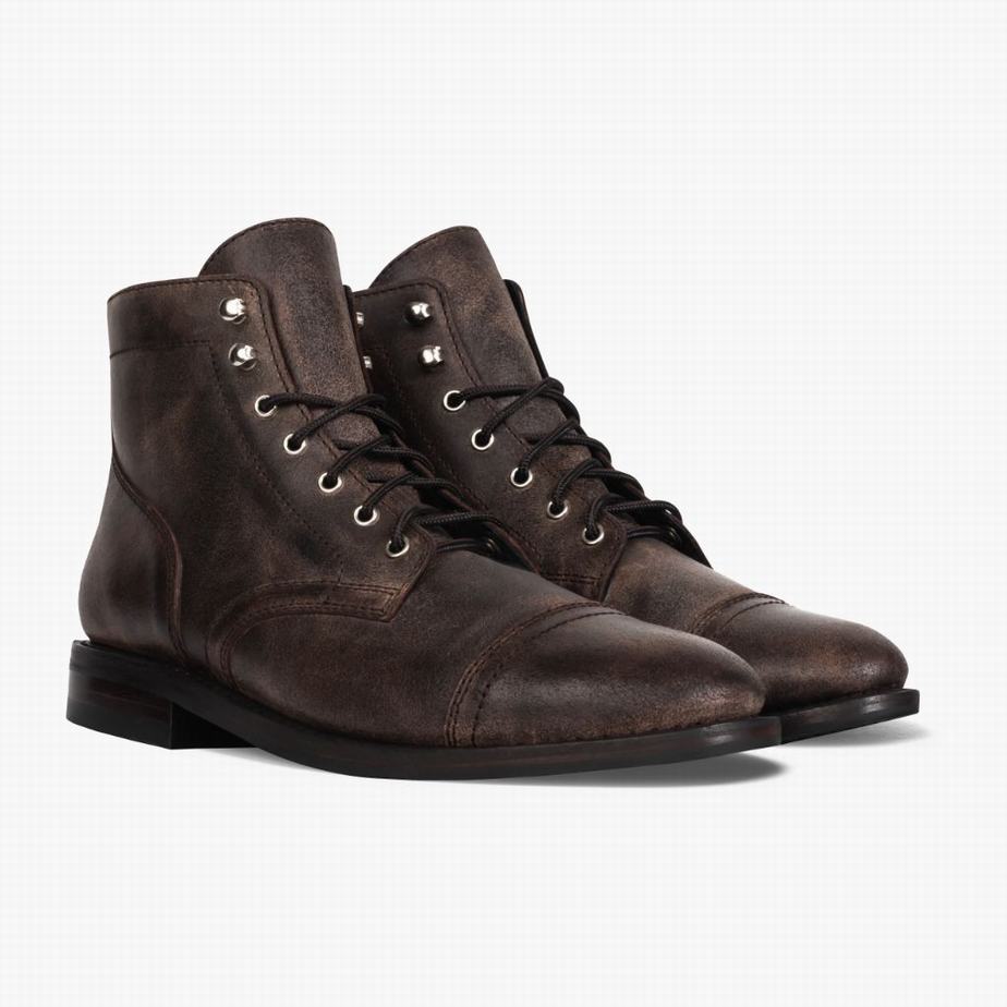 Coffee Thursday Boots Captain Men Lace Up Boots | YAC2587KB