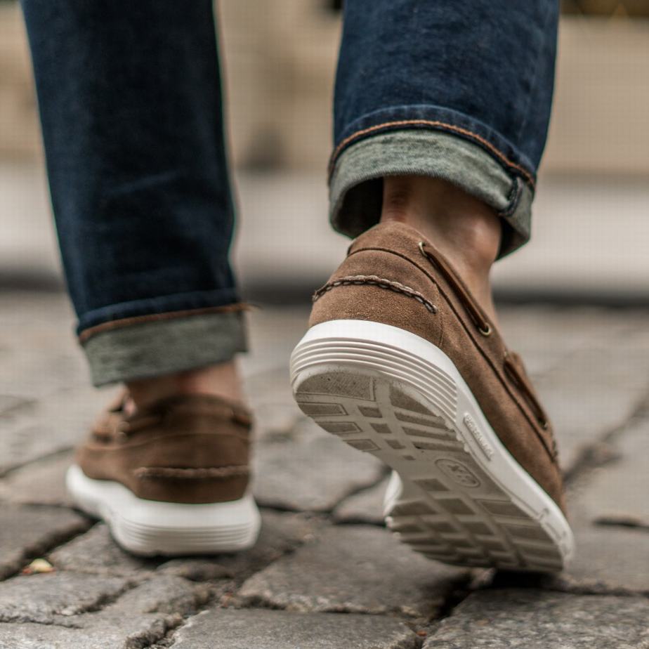 Dark Brown Thursday Boots Handsewn Runner Men Boat Shoes | IDH938JY