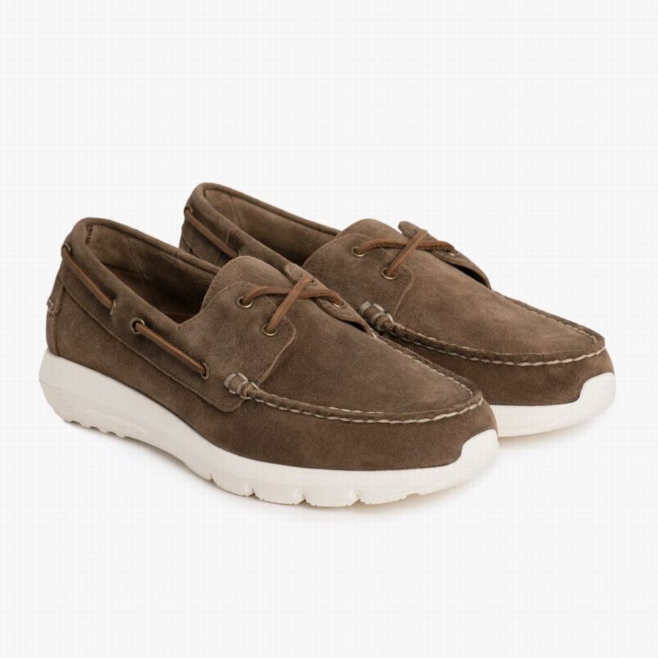 Dark Brown Thursday Boots Handsewn Runner Men Boat Shoes | IDH938JY