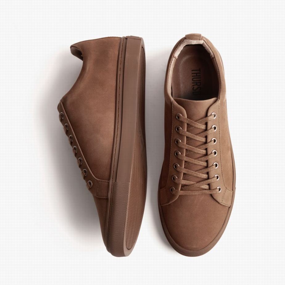 Dark Brown Thursday Boots Premier Men Low-Top Sneakers | PMC2729PX