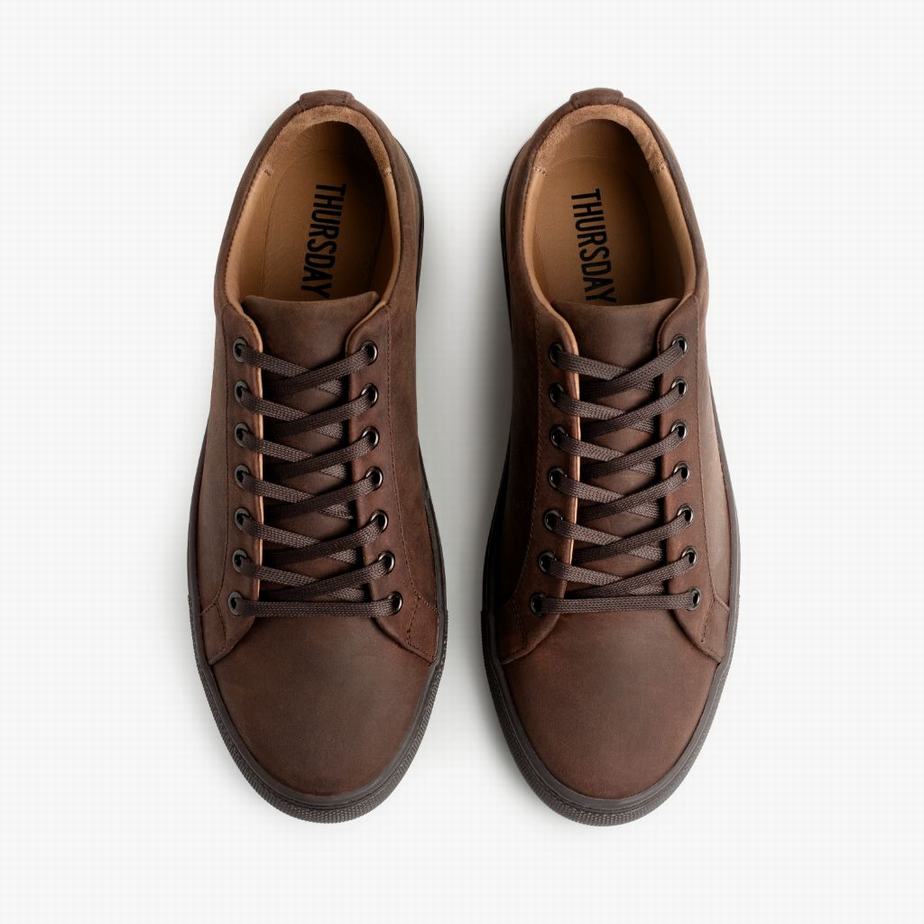 Dark Brown Thursday Boots Premier Men Low-Top Sneakers | ZQK5368RY