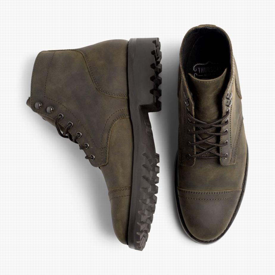 Dark Olive Thursday Boots Captain StormKing® Men Lace Up Boots | JZE4216JS