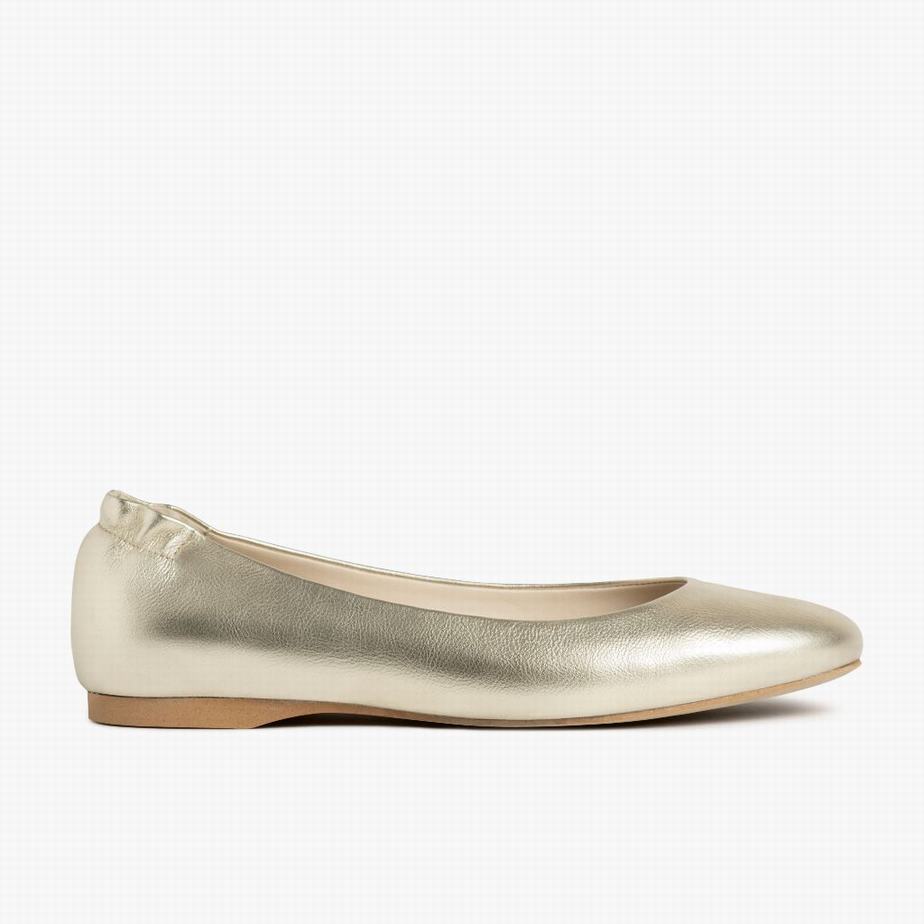 Gold Thursday Boots Scrunch Women Ballet Flats | LCD928MY