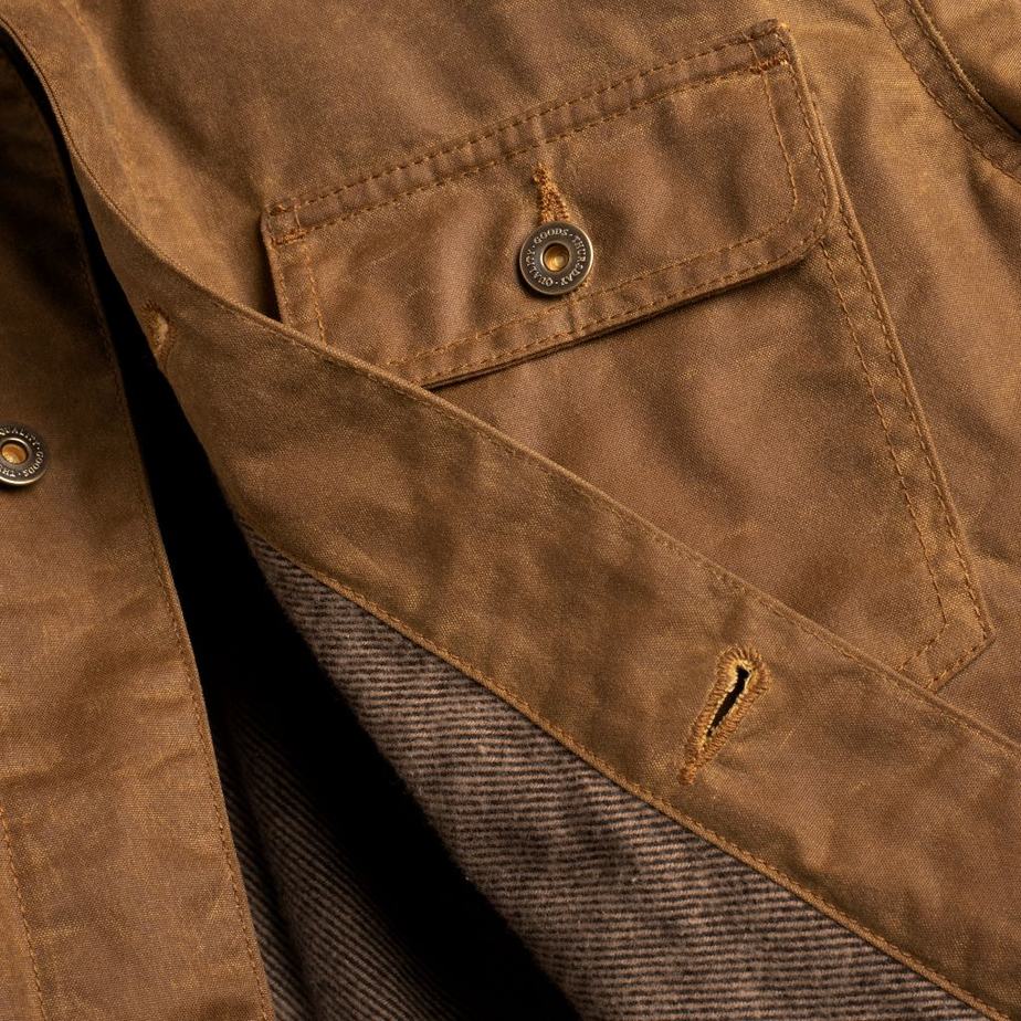 Khaki Thursday Boots Waxed Canvas Field Men Jackets | HMG392VK