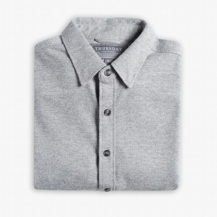 Light Grey Thursday Boots Everyday Button-Down Men Shirts | XAL3198CD