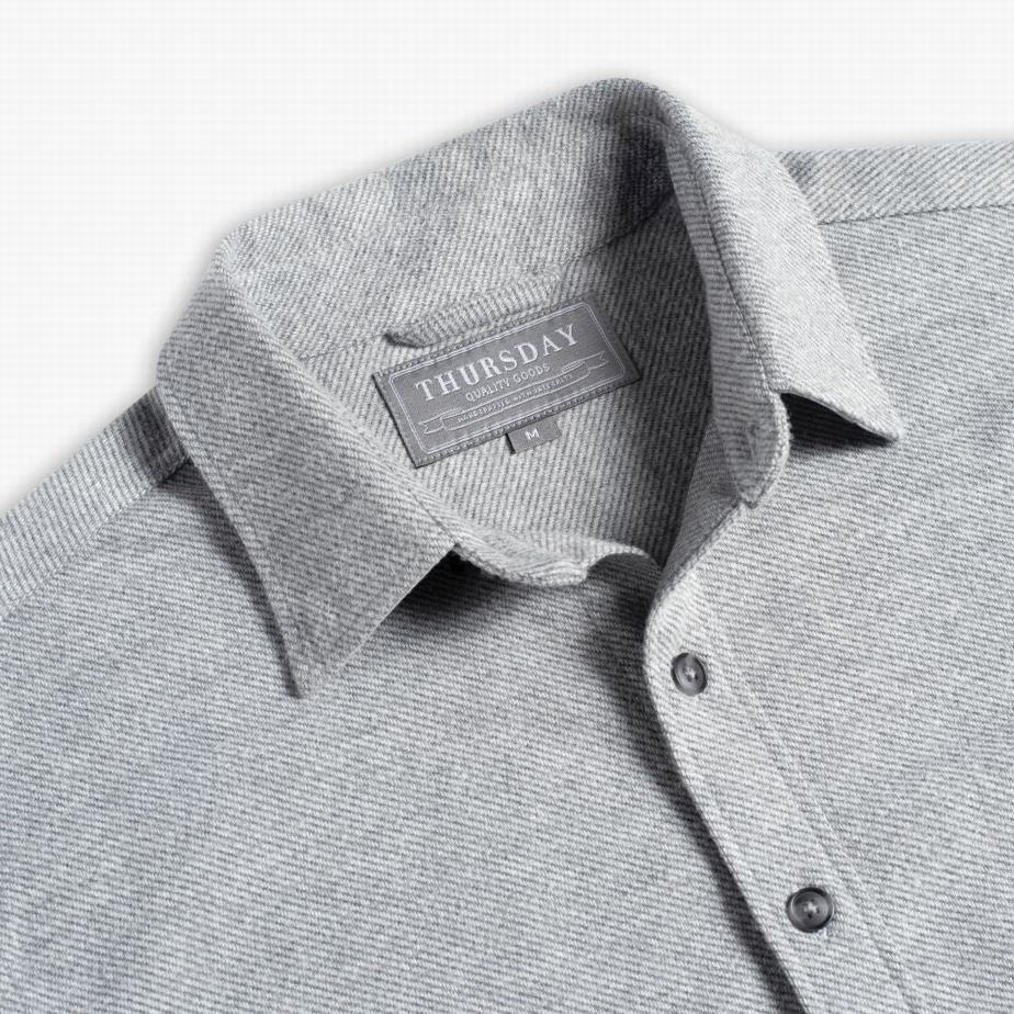 Light Grey Thursday Boots Everyday Button-Down Men Shirts | XAL3198CD