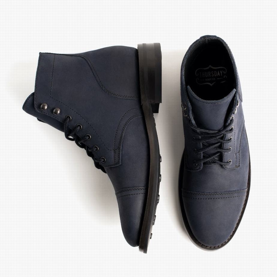 Navy Thursday Boots Captain Men Lace Up Boots | KVK7132FO