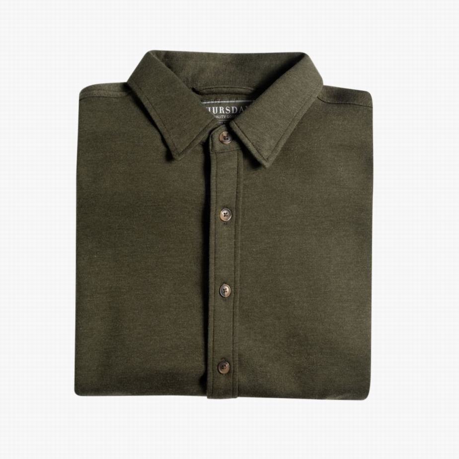 Olive Thursday Boots Everyday Button-Down Men Shirts | ZYE6327EM