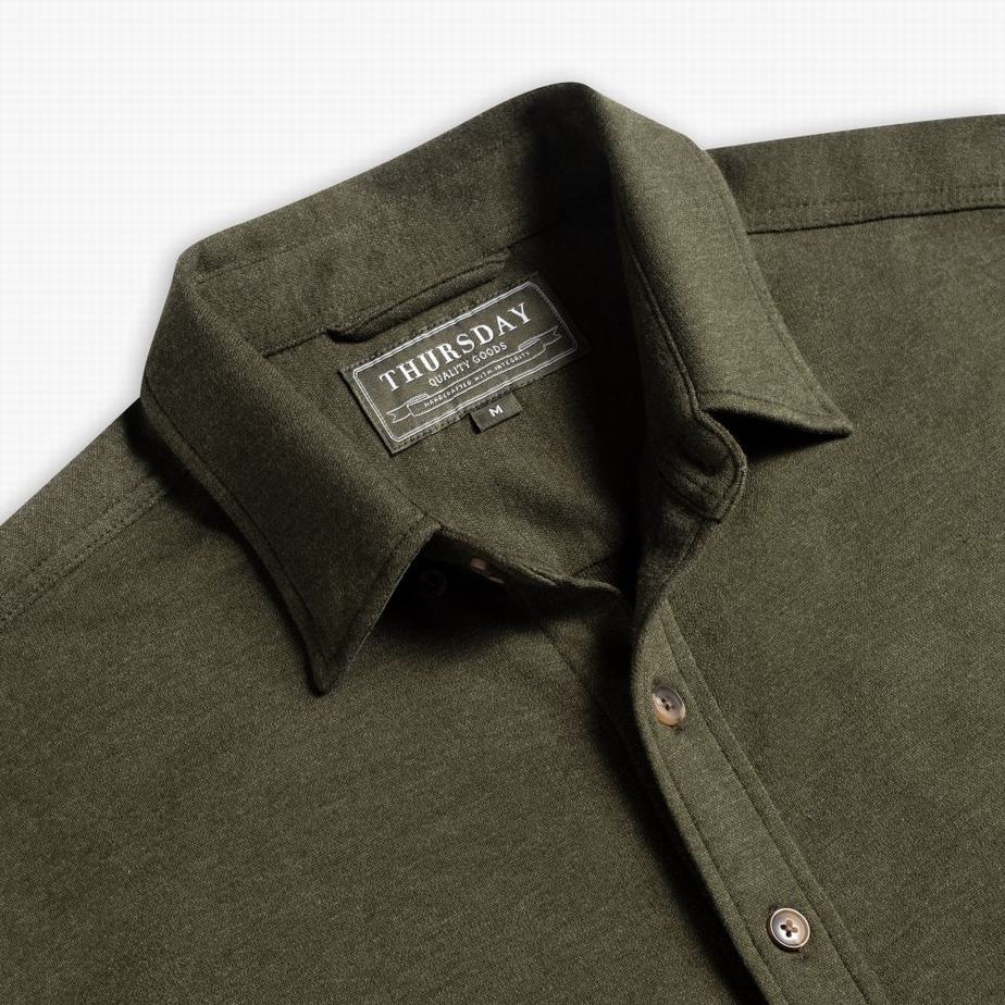 Olive Thursday Boots Everyday Button-Down Men Shirts | ZYE6327EM