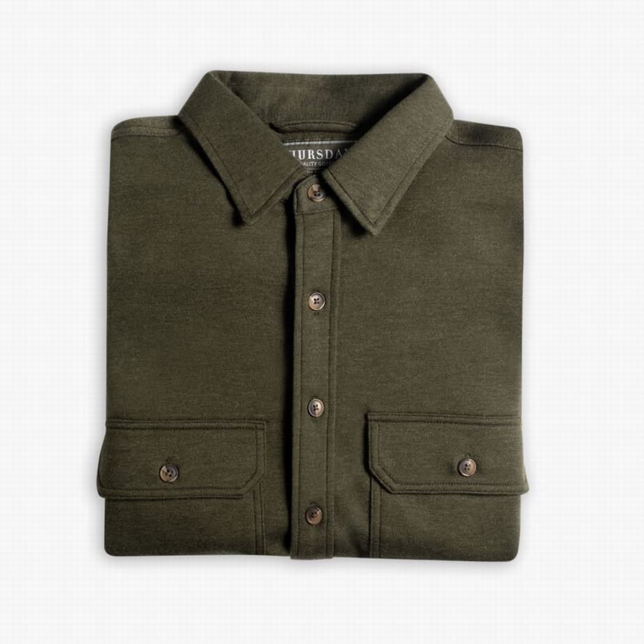 Olive Thursday Boots Everyday Button-Down Men Shirts | QHR92100KB