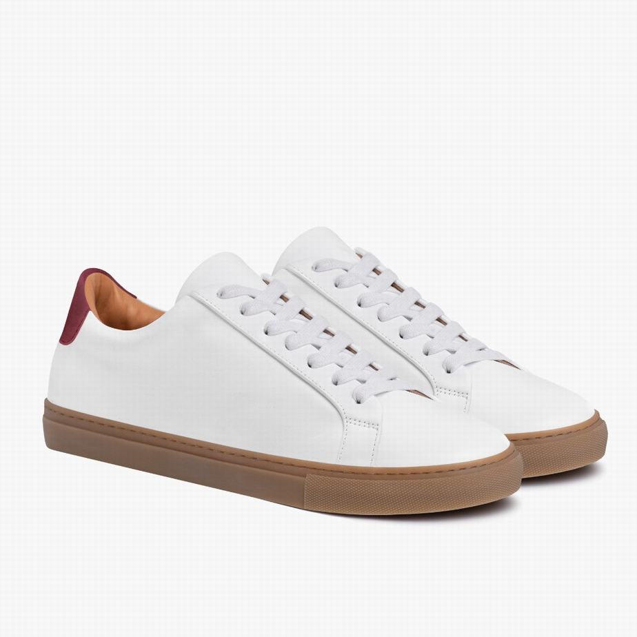 White Burgundy Thursday Boots Legacy Men Low-Top Sneakers | QTY4346WH