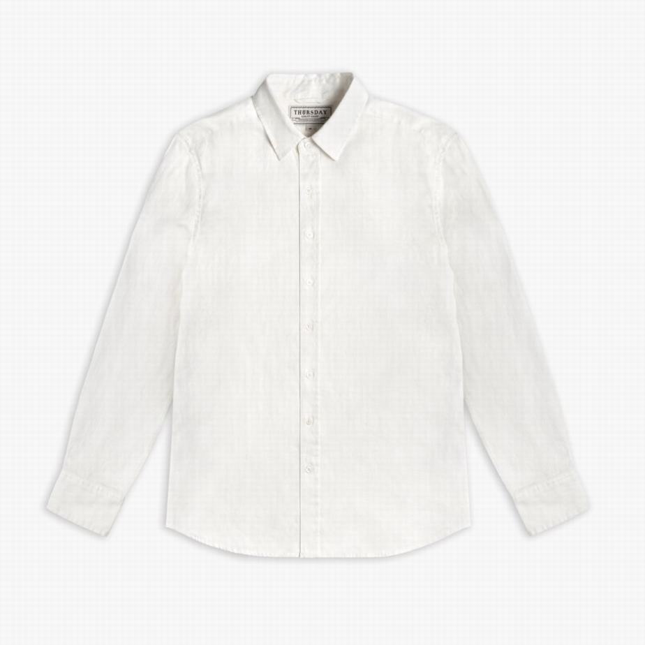 White Thursday Boots Linen Men Shirts | IQB9270ND